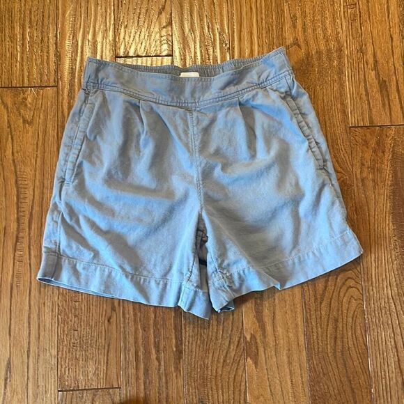 Free Assembly blue linen blend pleat front pull on short small - Picture 3 of 10